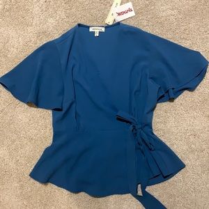 Blue Tie Wrap Shirt